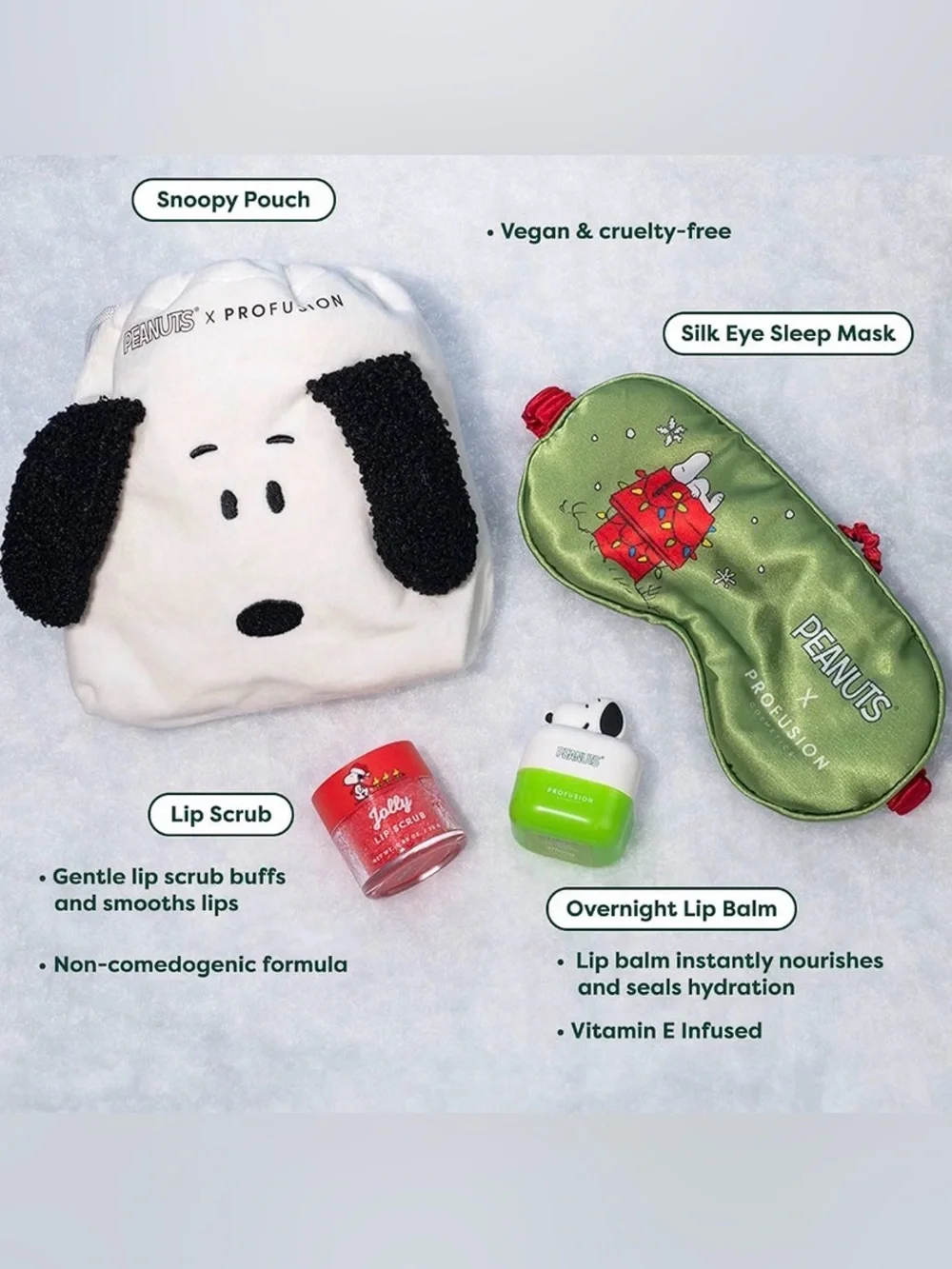 Sleep Mask & Lip Care Gift Set -4 pcs